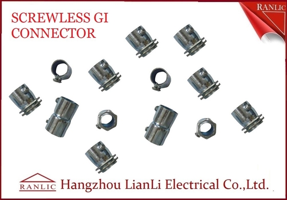 Çin 20mm 25mm Çelik GI Kanalı Vidasız Konnektör Elektro Galvanizli BS4568 Tedarikçi